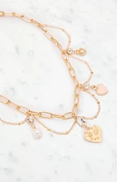 LA Hearts Karina Gold Charm Necklace