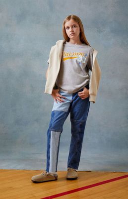 Paneled Wide Leg Jeans