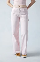 PacSun Eco Pink Carpenter Low Rise Baggy Jeans