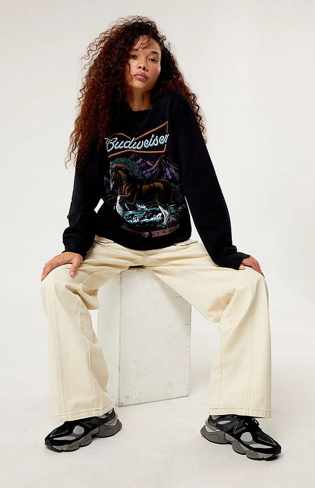 Junk Food Budweiser Crew Neck Sweatshirt