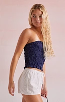 Beverly and Beck Kelsey Polka Dot Ruched Tube Top