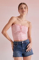 Beverly and Beck Ruffle Edge Tube Top