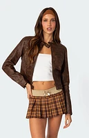 Edikted Teddi Washed Faux Leather Jacket