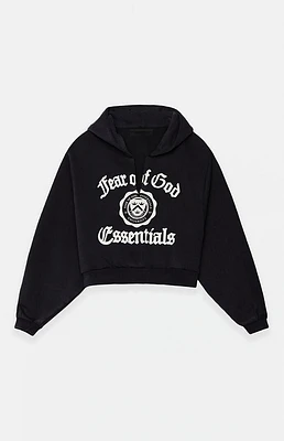 Fear of God Essentials Women's Heavy Fleece Cropped V-Neck Hoodie