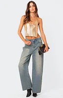 Braya Washed Low Rise Baggy Jeans