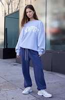 John Galt Light Blue Erica Newport Crew Neck Sweatshirt