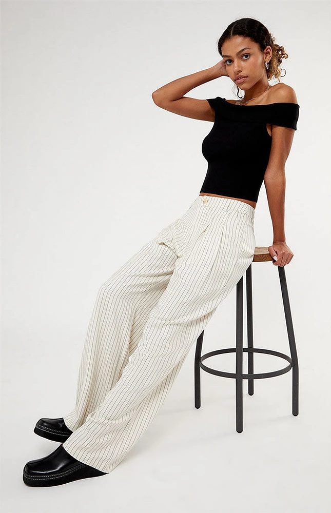 LA Hearts Pinstripe Linen Trousers