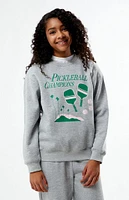 PacSun Kids Pickleball Champions Heather Grey Crew Neck Sweatshirt