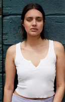 John Galt White Henley Tank Top