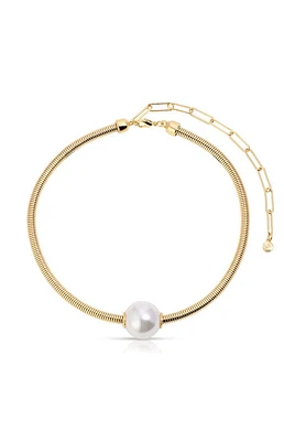 Ettika Pearl Pendant Flex Chain Necklace