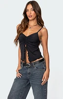 Edikted Landon Drawstring Split Front Top