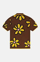 WeSC America Inc Brown Daisy Short Sleeve Polo Cardigan