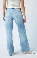 PacSun Light Indigo Side Slit Low Rise Girlfriend Jeans