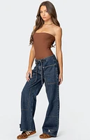 Edikted Funky Stitch Low Rise Jeans