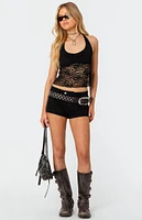 Edikted Tia Sheer Lace Halter Top