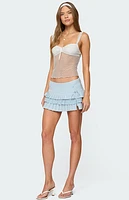 Edikted Dotted Sheer Mesh Top