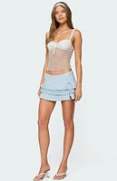 Edikted Dotted Sheer Mesh Top