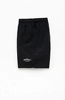 Pacsun Jet Black Collegiate 4.5" Swim Trunks