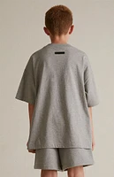 Fear of God Essentials Kids Dark Heather Oatmeal Crew Neck T-Shirt