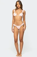 Edikted Floral Ruffle Triangle Bikini Top