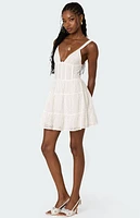 Edikted Bennett Eyelet Corset Mini Dress
