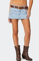 Edikted Stitched Up Denim Mini Skort