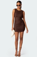 Mikey Ruched Open Back Mini Dress