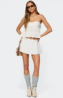 Edikted Dora Strapless Eyelet Babydoll Top