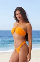 Body Glove Orange Irene Textured Bandeau Bikini Top