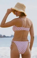 PacSun Eco Pink Plaid Salina Keyhole Tank Bikini Top