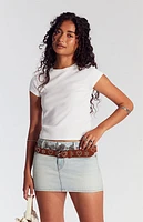 Pacsun Light Indigo Low Rise Denim Micro Skirt
