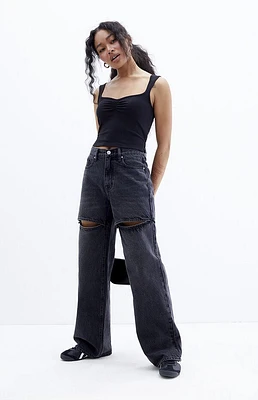 Pacsun Cali Black Bow Baggy Boyfriend Jeans