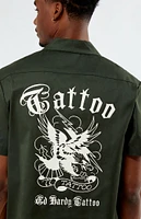 Ed Hardy Tiger Twill Camp Shirt