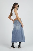 Lulu 99 Low Rise Denim Maxi Skirt