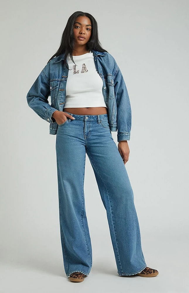 PacSun Casey Medium Indigo Low Rise Baggy Jeans