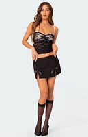 Edikted Yvette Bow Slitted Mini Skirt