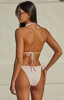 Pacsun Pink Sakura Eyelet Triangle Bikini Top
