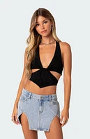 Edikted Cady Tie Front Cut Out Top