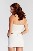 PacSun White Low Rise Denim Mini Skirt