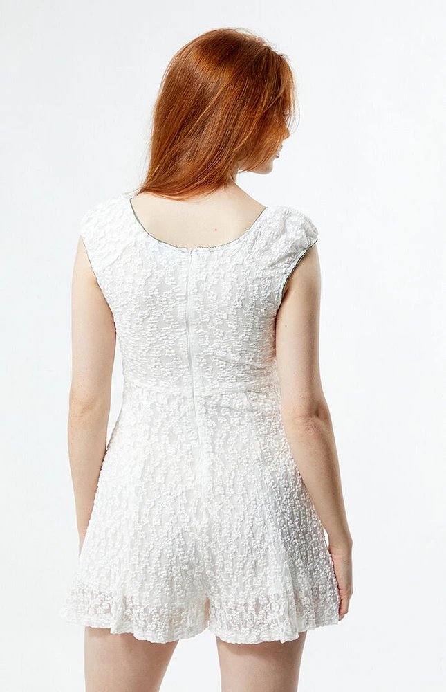 Daisy Street Bubble Lace Bow Romper