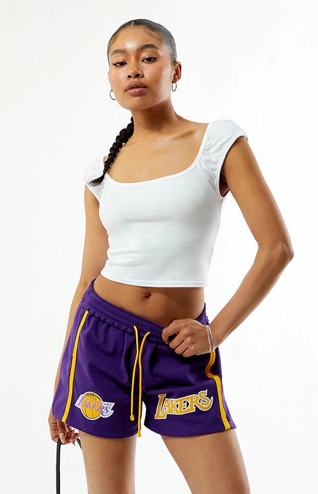 Mitchell & Ness NBA LA Lakers Mesh Jump Basketball Shorts