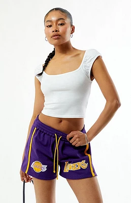 Mitchell & Ness NBA LA Lakers Mesh Jump Basketball Shorts