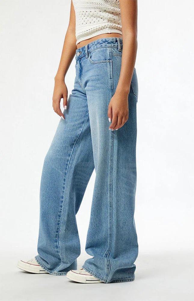 Eco Medium Indigo Low Rise Baggy Jeans