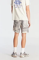 Pacsun Cream Aaron Paisley Mesh Volley Shorts