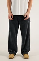 PacSun Washed Black Corduroy Baggy Carpenter Pants