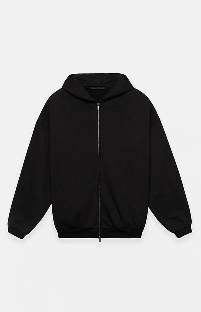 Fear of God Essentials Black Heavy Fleece Full Zip Hoodie
