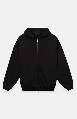 Fear of God Essentials Black Heavy Fleece Full Zip Hoodie
