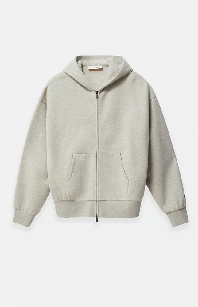 Fear of God Essentials Heather Stone Classic Fleece Zip Up Hoodie