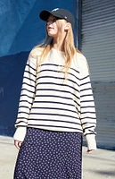 John Galt White & Blue Striped Brianna Sweater