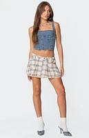 Edikted Roni Plaid Pleated Mini Skirt